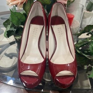 Barney’s New York Red Peep Toe Platform